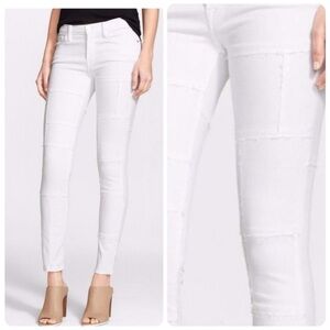 FRAME Denim Le Skinny de Jeanne White Patch Panel Patchwork Jeans Size 29